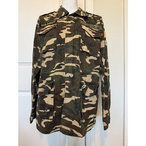 Karlie Camo Military Style Jacket Womens Sz M Camouflage Shacket US Army Cotton